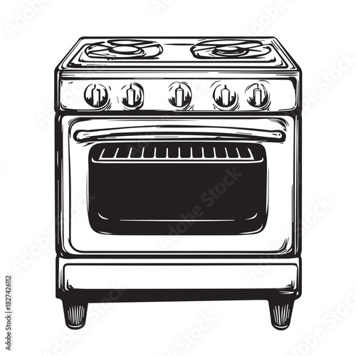 gas stove isolated on white