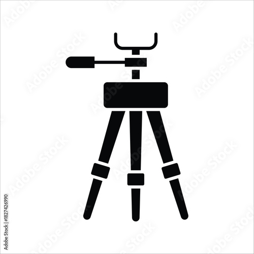 Essential professional photographic equipment black silhouette icon offering stable camera support for capturing crisp images and steady video footage in diverse environments
