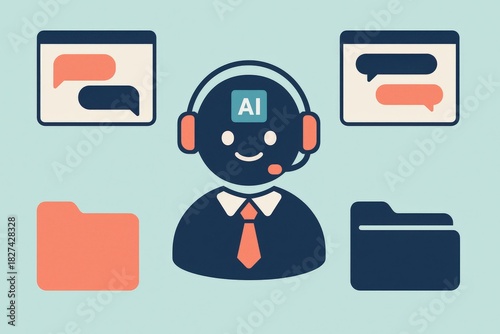 AI customer support agent interacting with digital messaging platforms combined with advanced technology solutions showcasing efficient communication strategies and user engagement