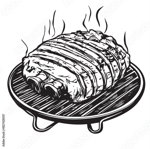 piece of meat on grill