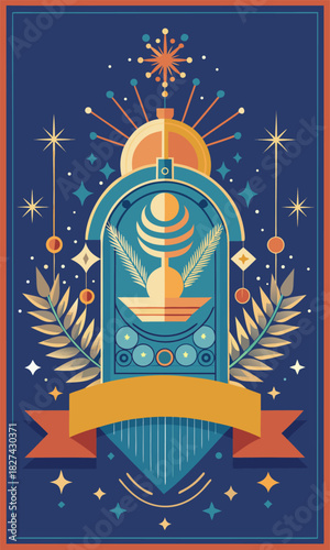 Elegant celestial design with cosmic flair, perfect for astrology lovers or mystical themes, available for banners, posters, or magical invites now