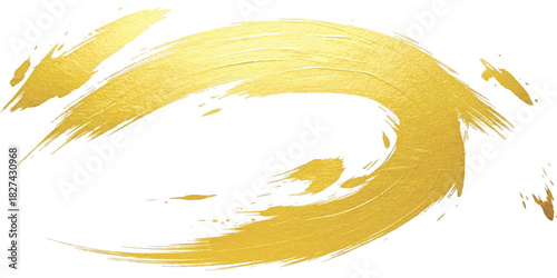 Abstract gold brush stroke texture background with artistic paint effect