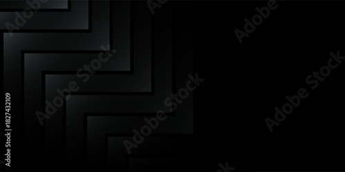 Abstract black grey abstract background with glowing arrow lines, technology, futuristic concept. Modern glossy grey geometric lines design. modern