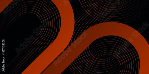 Orange abstract background with geometric shape. Modern gradient diagonal rounded lines. Dynamic shapes. Minimal geometric. suit for bussines, banners