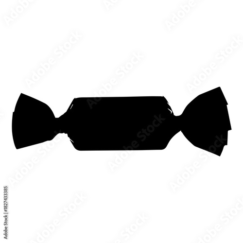 Silhouette of a wrapped candy, perfect for sweets, treats, and festive occasions