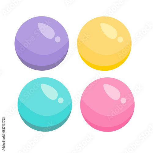 Colorful bubble gum candy illustration. Various bubble bum set. Can be used for wallpaper and sticker