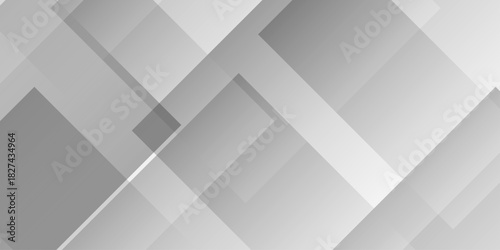 Vector minimal tech gradient white, gray creative triangle geometric technology space. rectangle randomly arranged white line background. paper web overlap presentation design.	