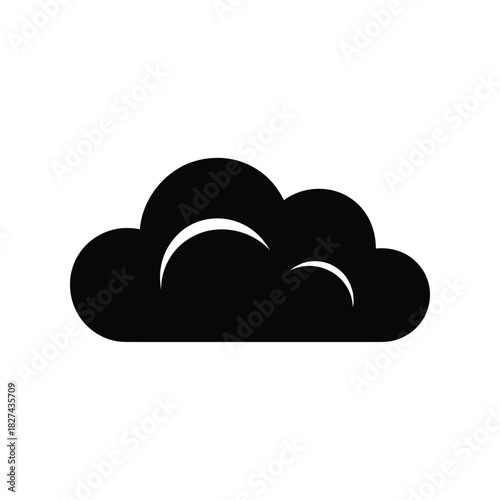 Simple black silhouette of a cumulus cloud