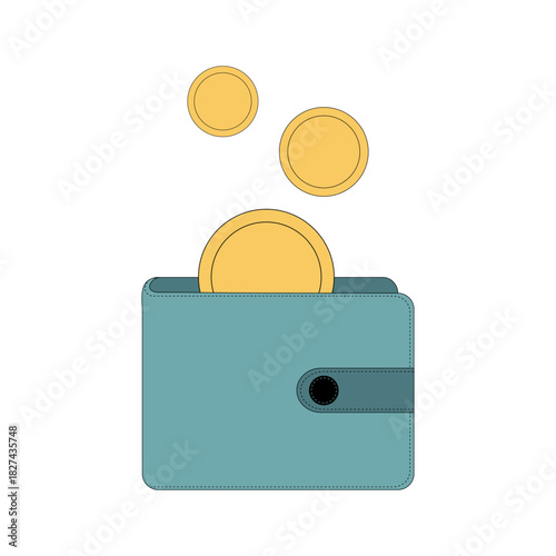 A wallet with money on a pedestal illuminated by spotlights.eps