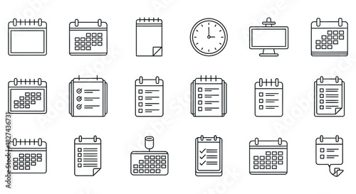 Calendar schedule appointment reminder event date planning time clock agenda organizer timetable daily weekly