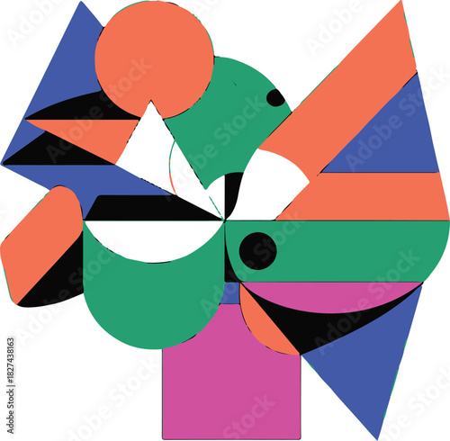 Abstract Colorful Geometric Vector | Modern Shape Illustration