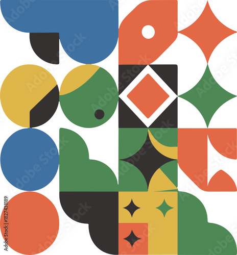 Abstract Colorful Geometric Vector | Modern Shape Illustration