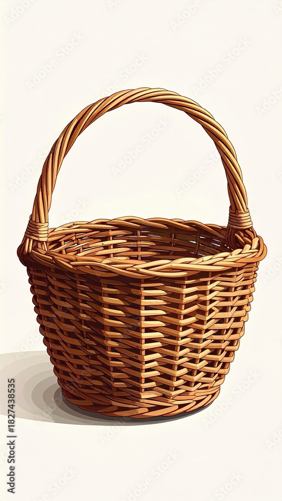 Obraz premium Wicker basket with a handle