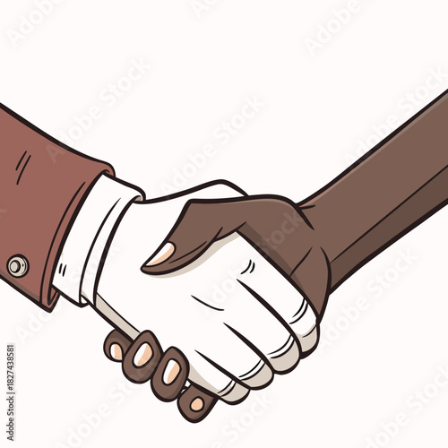 Diverse hands shaking in a gesture of unity and agreement symbolizing partnership and collaboration