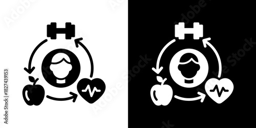 Healthy Lifestyle Icon Vector Illustration. Flat Style Design Created For Creative Flexibility In Light And Dark Versions. 