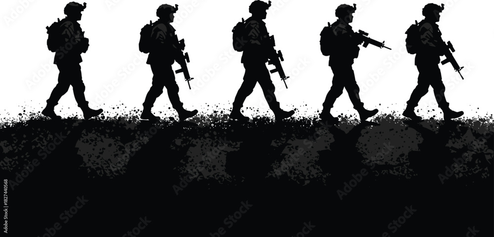 Obraz premium Black and white power strip illustration, electrical extension cord with sockets, plug and switch, household electricity accessory, safety device silhouette