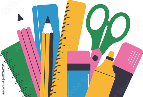 School Education Icons Vector | Learning Tools Illustration