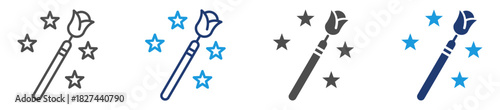 magic flower wand icon sheet multiple style