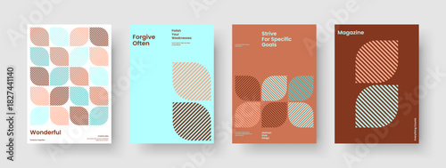 Geometric Flyer Layout. Isolated Report Template. Modern Business Presentation Design. Banner. Brochure. Poster. Book Cover. Background. Newsletter. Catalog. Brand Identity. Portfolio. Journal