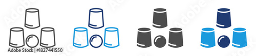 cup and ball trick icon sheet multiple style