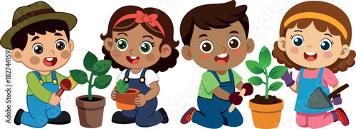 Kids Cartoon Illustration, Happy Children Drawing, Fun Kids Vector, Hand Drawn Child Artwork, Cute School Kids Design, Playful Children Illustration, Friendly Cartoon Art, Modern Childhood Vector, Joy