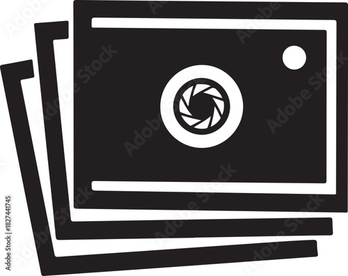 Stack of photography icons simple flat vector design element for web and mobile apps isolated on white background