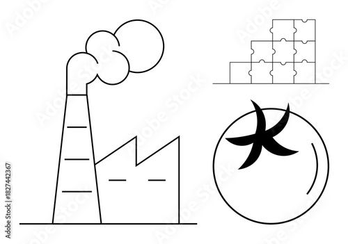Sustainability concept. Sustainability connects industrial processes, natural resources, and problem-solving. Sustainability supports environmentally friendly practices and efficient energy