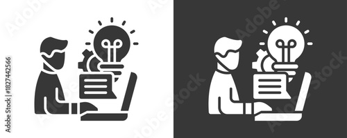 Initiative Icon Set Vector Collection Isolated In Black And White
