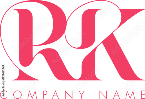 Creative Abstract Initial Letter RK Logo Design.