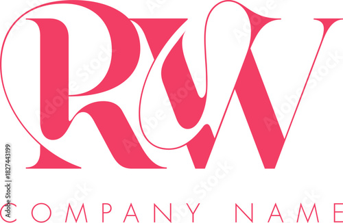 Creative Abstract Initial Letter RW Logo Design.