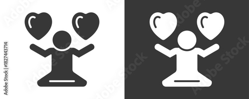 Compassion Icon Set Vector Collection Isolated In Black And White