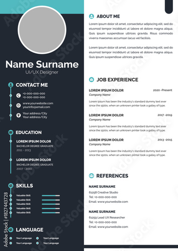 Professional CV Design Modern Minimalist
