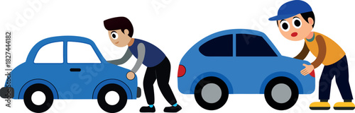 Car mechanic illustration, vehicle repair vector, auto service artwork, garage and tools clipart, automobile maintenance design, driver repair drawing, fix and maintenance icon, workshop equipment vec