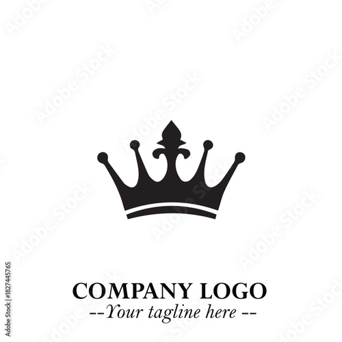 Elegant Black Crown Logo Symbol on a Clean White Background for Premium Branding Design