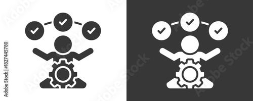 Self Management Icon Set Vector Collection Isolated In Black And White