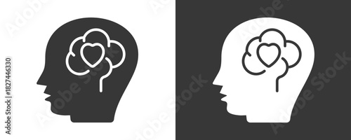 Emotional Intelligence Icon Set Vector Collection Isolated In Black And White