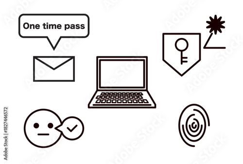 PCに関するセキュリティのアイコンセット