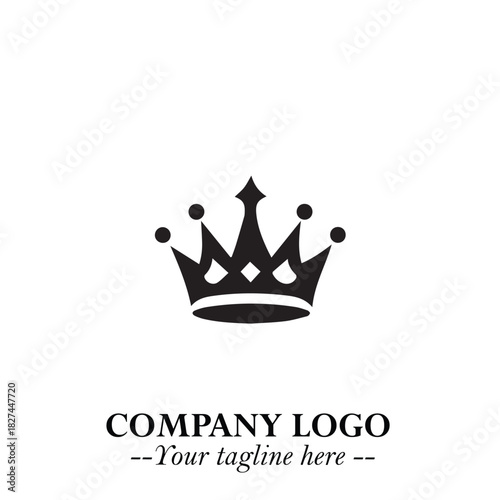 Elegant Black Crown Logo Symbol on a Clean White Background for Premium Branding Design