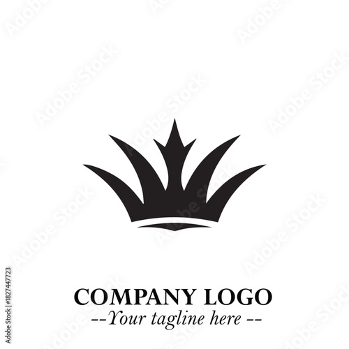 Elegant Black Crown Logo Symbol on a Clean White Background for Premium Branding Design