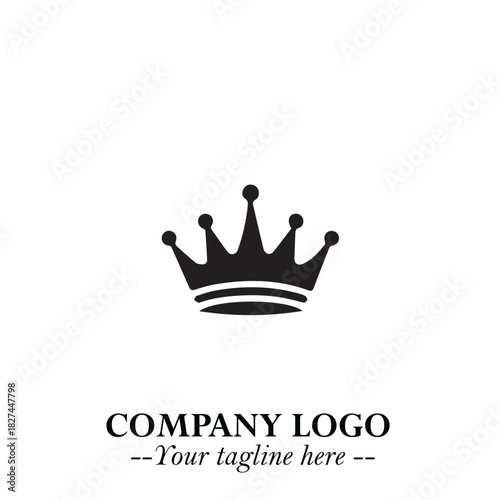 Elegant Black Crown Logo Symbol on a Clean White Background for Premium Branding Design