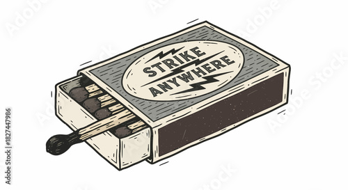Igniting possibilities with a classic open matchbox, ready to spark inspiration and action