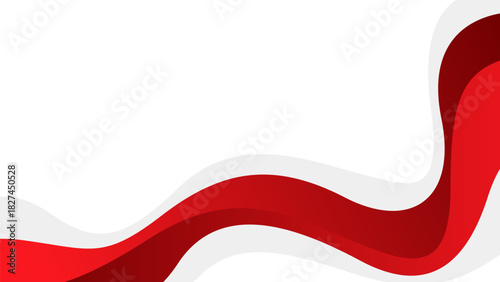 Abstract red and white wave background, modern minimalist wallpaper, smooth gradient curves. Suitable for template designs, sale banners, business cards, websites and pages