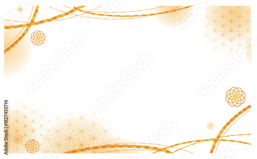 温もりのある和風背景フレーム装飾素材