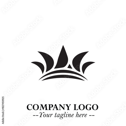 Elegant Black Crown Logo Symbol on a Clean White Background for Premium Branding Design