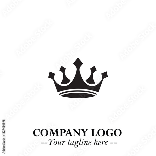 Elegant Black Crown Logo Symbol on a Clean White Background for Premium Branding Design
