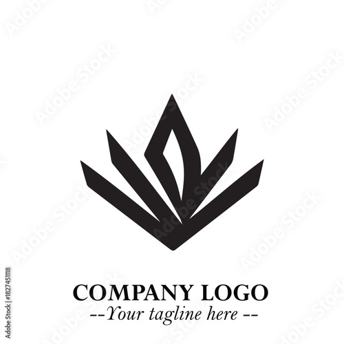 Elegant Black Crown Logo Symbol on a Clean White Background for Premium Branding Design