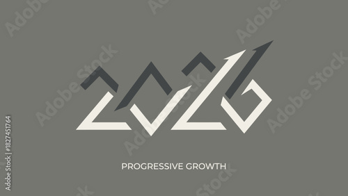 2020 Progressive Growth Illustration with Upward Arrow Symbol