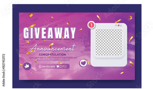 Exciting social media giveaway announcement with gift