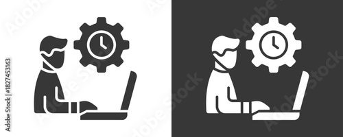 Time Management Icon Set Vector Collection Isolated In Black And White