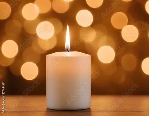 christmas candle on a wooden background